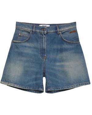 MSGM Milano Spijkerbroek Bermuda Met 5 Zakken - Blauw