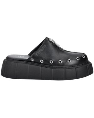 Inuikii Zwarte Leren Muilezels