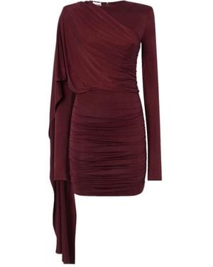 ANDAMANE Rouge Noir Gedrapeerd Mini Jurk - Paars