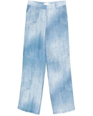 Ermanno Scervino Broeken ,Veelkleurig ,Wide Broeken - Blauw
