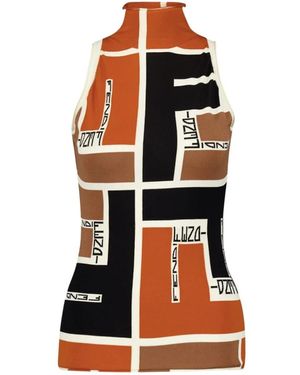 Fendi Sleeveless Tops - Naranja