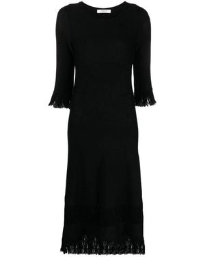 Charlott Kleedjes ,Zwart ,Wol Maxi Kleedjes