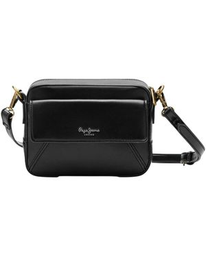 Pepe Jeans Lederlook Crossbody Tas - Zwart