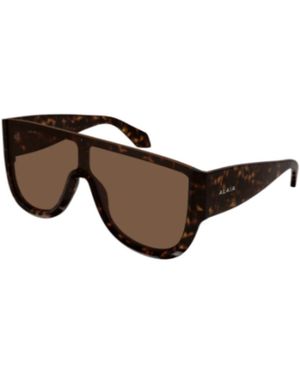 Alaïa Stijlvolle Zwarte Leren Handtas - Bruin