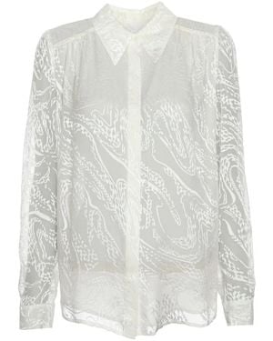 Lala Berlin Leichte Crêpe De Chine Bluse - Weiß