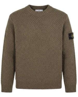 Stone Island Trui Met Ronde Hals, Losvallend - Groen