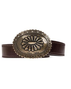DSquared² Leren Riem Met Gesp - Bruin
