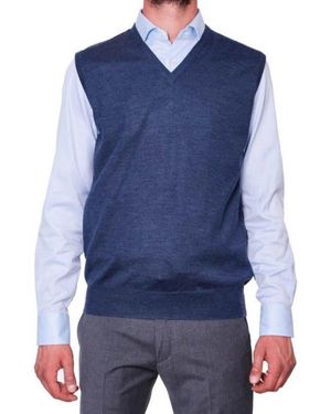 La Fileria V-Neck Knitwear - Azul