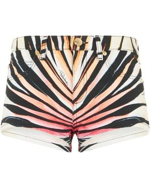 Roberto Cavalli Korte Broeken ,Veelkleurig ,Katoen Ray Of Paradise Print Shorts - Meerkleurig