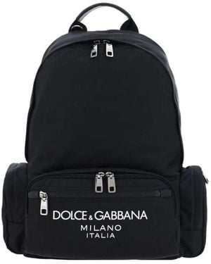 Dolce & Gabbana Luxus-Rucksack Mit Mehreren Fächern - Schwarz