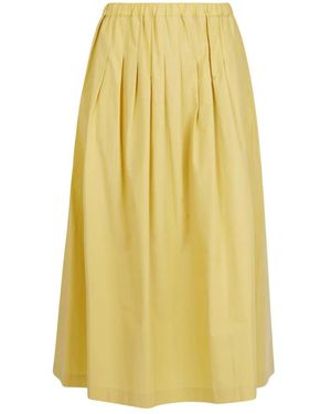 Ottod'Ame Rokken ,Geel ,Katoen Cotton Midi Rok