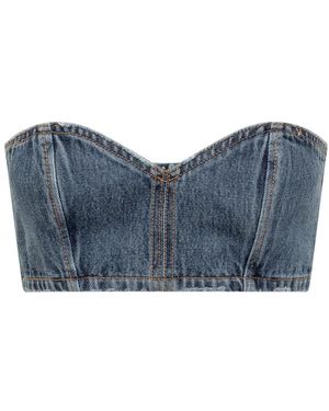 Monot Süßes denim bandeau top - Blau