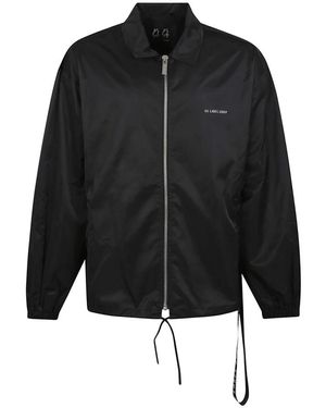 44 Label Group Jassen ,Zwart ,Polyester Zwarte Jas Voor Mannen, Stijlvol En Functioneel