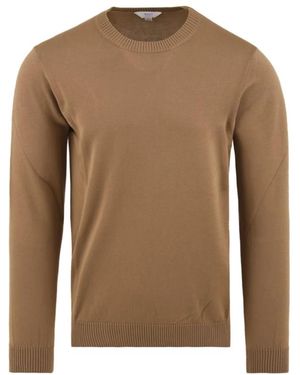 Malo Lange Mouw Geschoren Ronde Hals Trui - Bruin