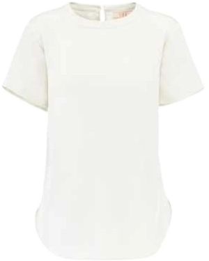 Ivi Solid Round Neck Top - Weiß