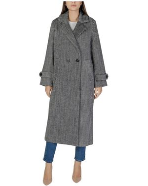Vila Double-Breasted Coats - Grey