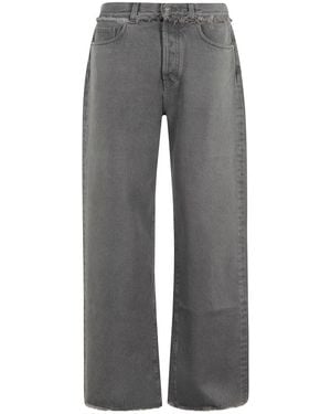 Alanui Graue Wide Leg Jeans Mit Niedriger Taille
