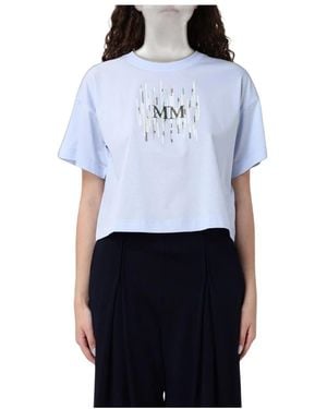 Max Mara Tops ,Blauw ,Katoen Funale T-Shirt