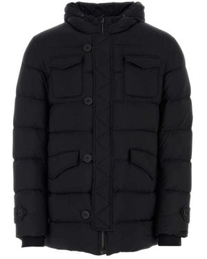 Herno Jassen ,Zwart ,Nylon Ganzen Dons Gevoerde Jas