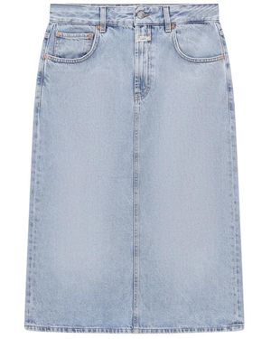 Closed Rokken ,Blauw ,Denim Denim Rok Met Rits