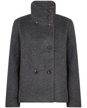 Soya Concept Double-Breasted Coats - Grigio