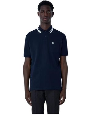 Gucci Logo Motif Polo Shirt - Blau