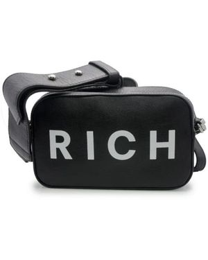 John Richmond Borsa in pelle nera e bianca rwa24142bo - Nero