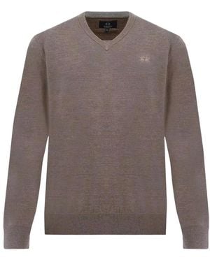 La Martina V-Ausschnitt Pullover Aus Merinowolle - Braun