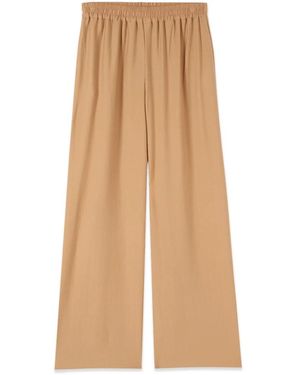 Oltre Broeken ,Nylon Viscose Blend Palazzo Broek - Naturel