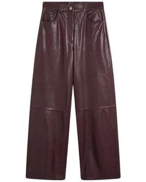 Momoní Aoki Leren Broek - Paars
