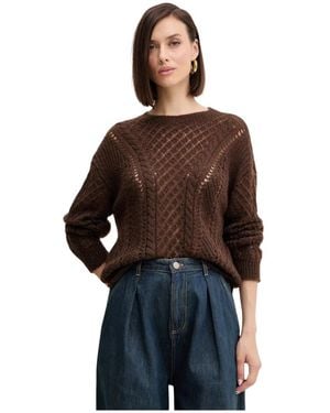 Twinset Mohairblend Openwork Trui - Zwart