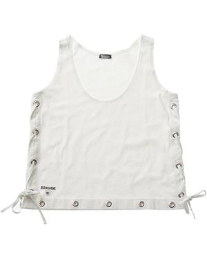 Blauer Sleeveless Top - Wit