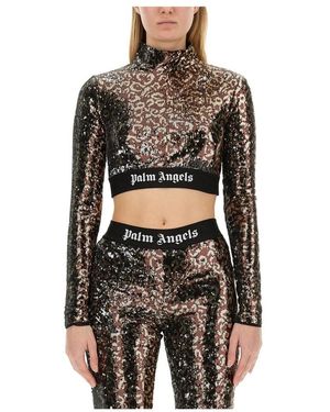 Palm Angels Long Sleeve Tops - Black