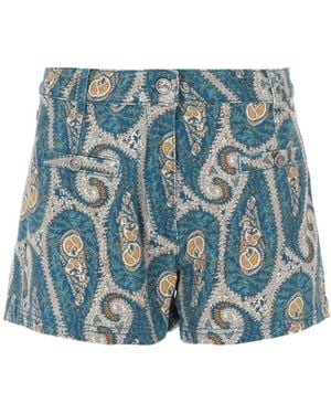 Etro Paisley Shorts - Blauw