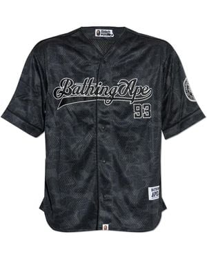 A Bathing Ape Shirt Mit Logo - Schwarz