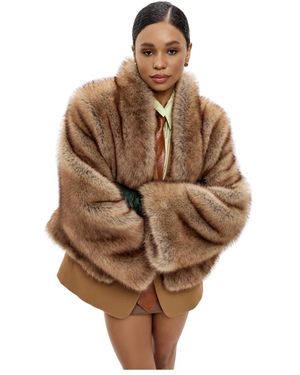 CESARE GASPARI Faux Fur Shearling Jackets - Braun