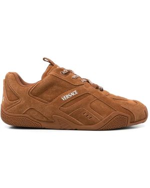 Versace Braune Sneakers Mit Griechischem Motiv