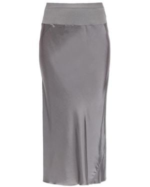 Rick Owens Rokken ,Grijs ,Rok Met Coltrui En Elastische Tailleband