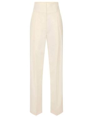 Elisabetta Franchi Straight Trousers - White