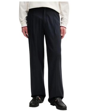 Les Deux Gekreide Twill Kostuumpants - Zwart