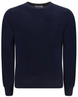 Brunello Cucinelli Cashmere Crew Neck Sweater - Blauw