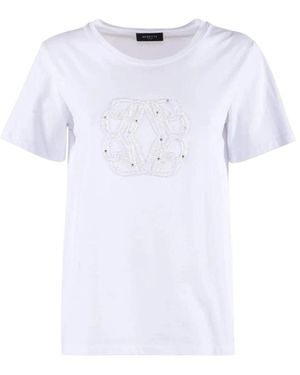 Nenette Tops ,Wit ,Katoen T-Shirt Dastin