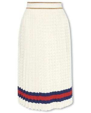 Gucci Gonna a maglia con rombo - Bianco