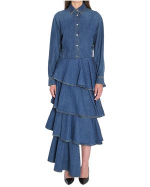 Alaïa Blauw Getailleerd Overhemd Met Stiksels