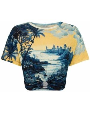 CAMILLA Saint Anthony Kristal T-Shirt - Blauw