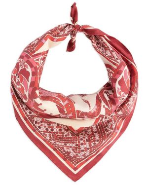 La DoubleJ Accessoires ,Rood ,Vierkante Zijden Sjaal - Roze