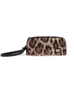 Dolce & Gabbana Handtasche Mit Tiermotiv - Braun