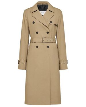 Fendi Jassen ,Katoen Trenchcoat - Naturel