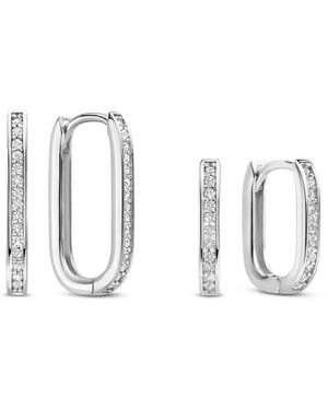 Parte di Me Accessoires ,Grijs ,Sorprendimi Oorbellen Set Van 925 Sterling Zilver Met Zirkonia - Metallic