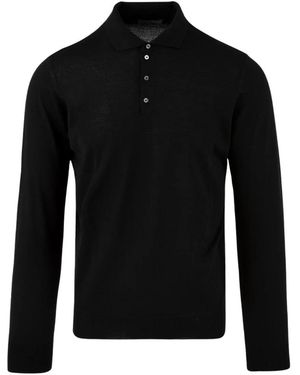 Drumohr D0D145690 Long-Sleeve Polo - Zwart
